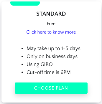 Standard Payout plan