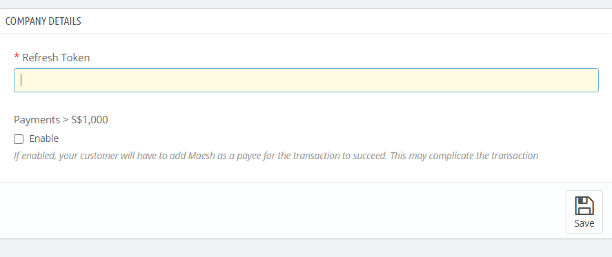 Paste refresh token step